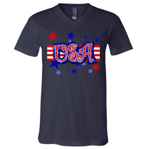 USA Festive Celebration V-Neck T-Shirt