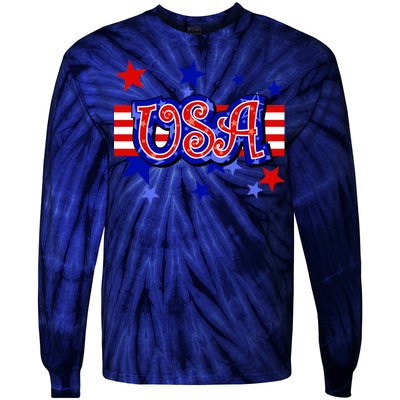 USA Festive Celebration Tie-Dye Long Sleeve Shirt