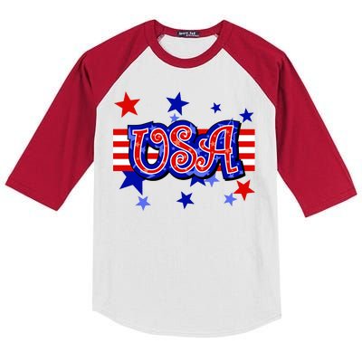 USA Festive Celebration Kids Colorblock Raglan Jersey