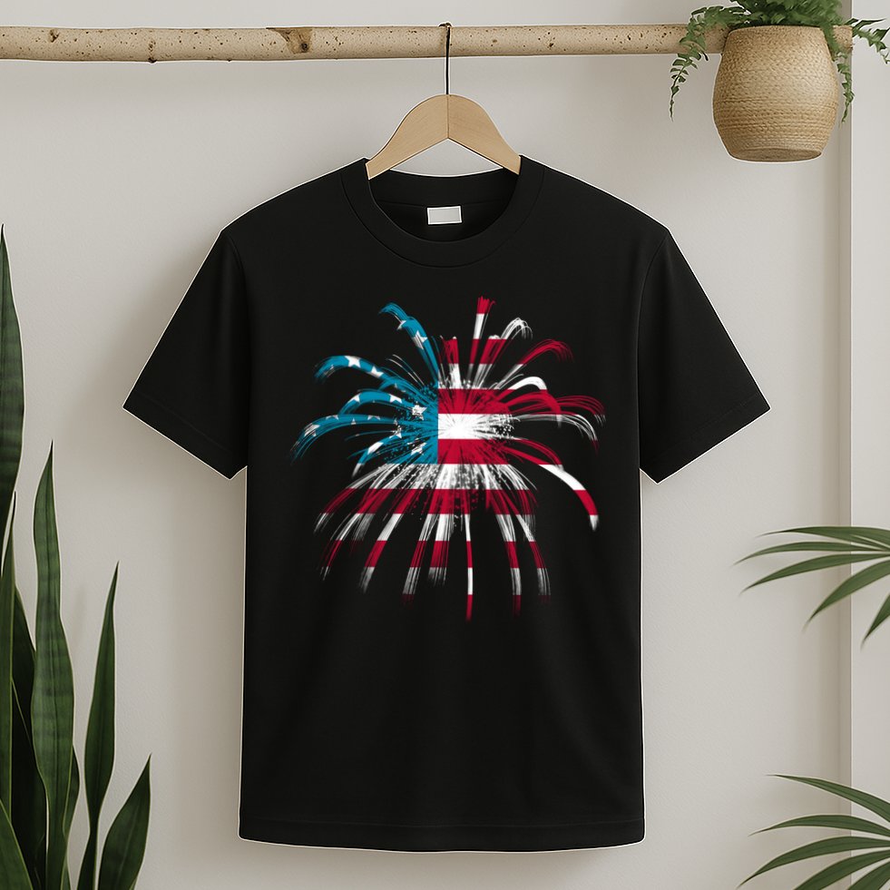 Usa Firework 4th Of July T-Shirt