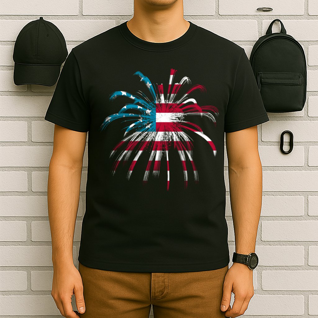 Usa Firework 4th Of July T-Shirt