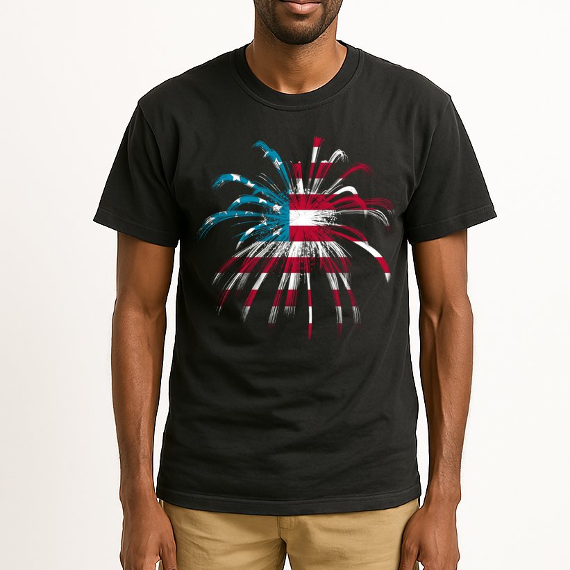 Usa Firework 4th Of July Tall T-Shirt