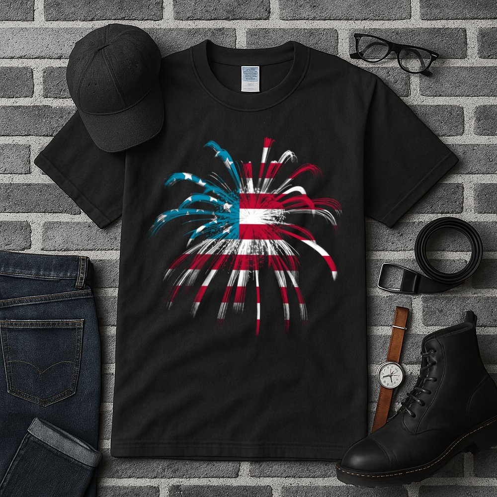 Usa Firework 4th Of July Tall T-Shirt