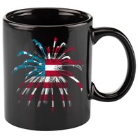 Usa Firework 4th Of July 11oz C Handle Ceramic Mug