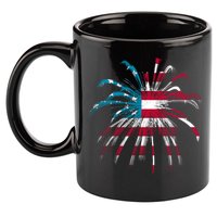 Usa Firework 4th Of July 11oz C Handle Ceramic Mug