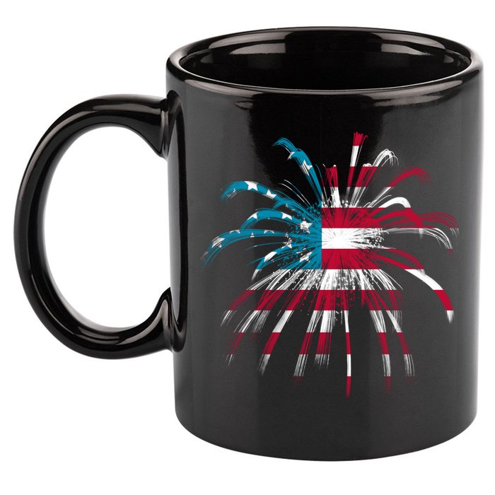 Usa Firework 4th Of July 11oz C Handle Ceramic Mug