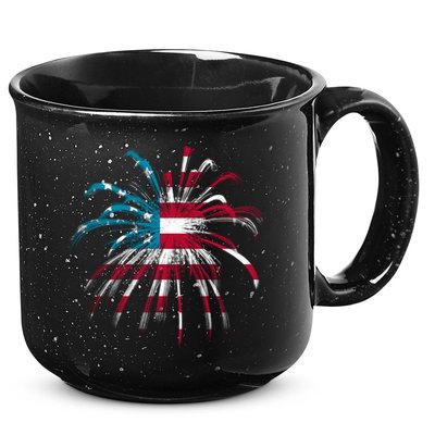 Usa Firework 4th Of July 15oz Campfire Ceramic Mug