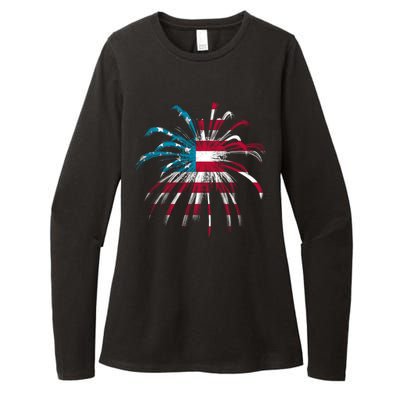 Usa Firework 4th Of July Womens CVC Long Sleeve Shirt