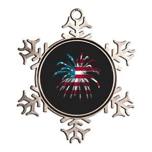 Usa Firework 4th Of July Metallic Star Ornament