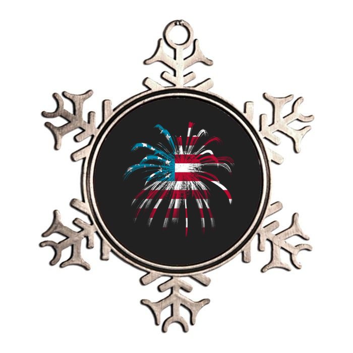 Usa Firework 4th Of July Metallic Star Ornament