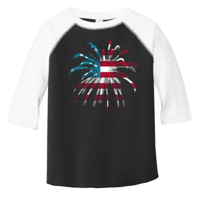 Usa Firework 4th Of July Toddler Fine Jersey T-Shirt