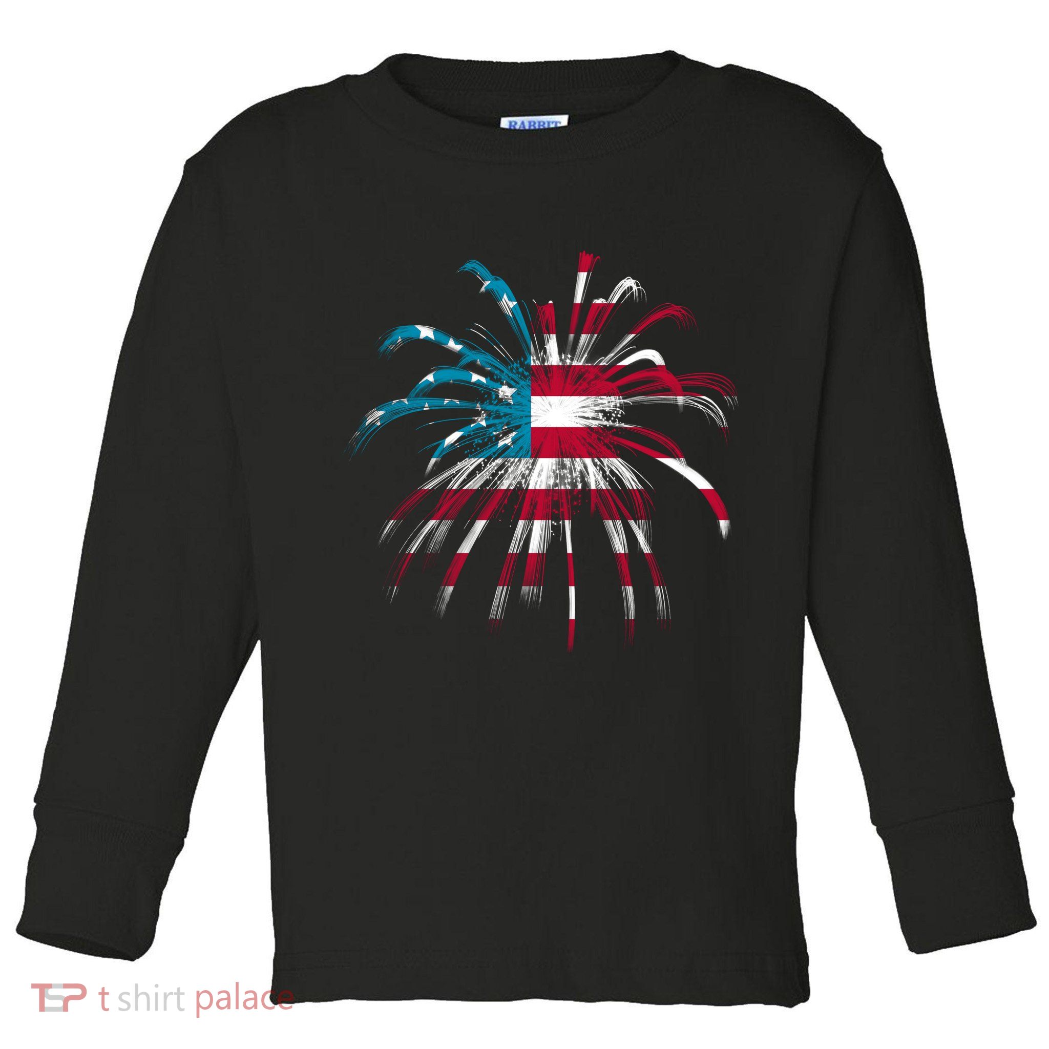 Usa Firework 4th Of July Toddler Long Sleeve Shirt