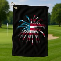 Usa Firework 4th Of July Golf Towel