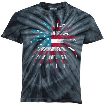 Usa Firework 4th Of July Kids Tie-Dye T-Shirt