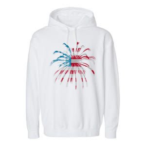 Usa Firework 4th Of July Garment-Dyed Fleece Hoodie