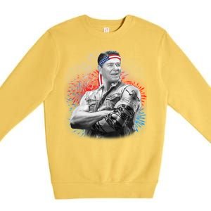 USA Fireworks Patriotic Ronald Reagan  Premium Crewneck Sweatshirt