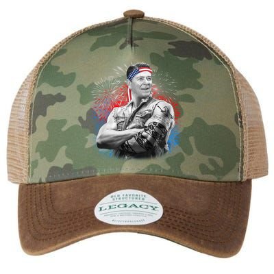USA Fireworks Patriotic Ronald Reagan  Legacy Tie Dye Trucker Hat