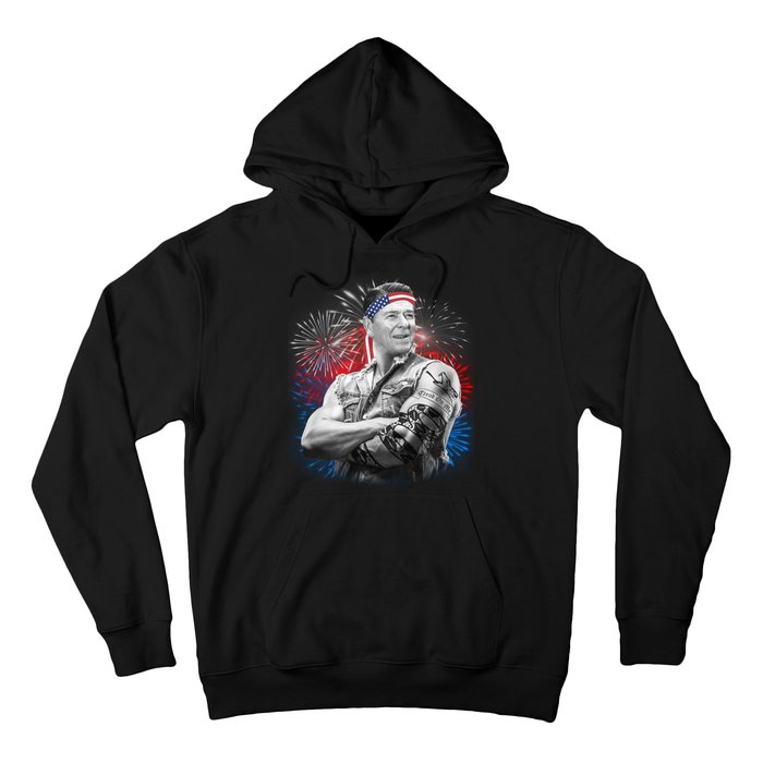 USA Fireworks Patriotic Ronald Reagan  Hoodie