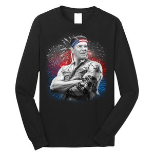 USA Fireworks Patriotic Ronald Reagan  Long Sleeve Shirt