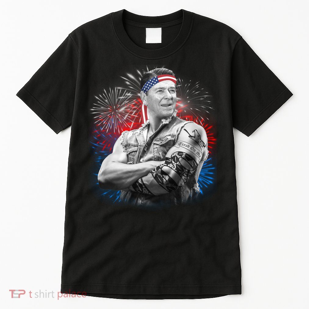 USA Fireworks Patriotic Ronald Reagan  Tall T-Shirt