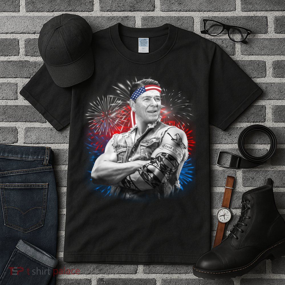 USA Fireworks Patriotic Ronald Reagan  Tall T-Shirt