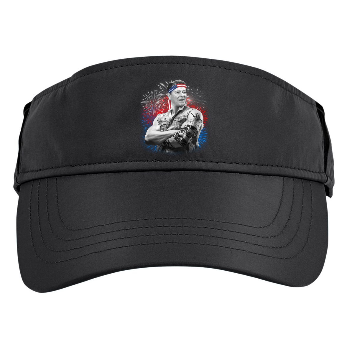 USA Fireworks Patriotic Ronald Reagan  Adult Drive Performance Visor