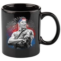USA Fireworks Patriotic Ronald Reagan  11oz C Handle Ceramic Mug
