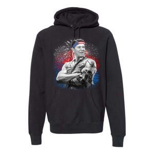 USA Fireworks Patriotic Ronald Reagan  Premium Hoodie