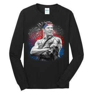 USA Fireworks Patriotic Ronald Reagan  Tall Long Sleeve T-Shirt