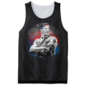 USA Fireworks Patriotic Ronald Reagan  Mesh Reversible Basketball Jersey Tank