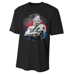 USA Fireworks Patriotic Ronald Reagan  Performance Sprint T-Shirt