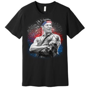 USA Fireworks Patriotic Ronald Reagan  Premium T-Shirt