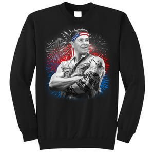 USA Fireworks Patriotic Ronald Reagan  Tall Sweatshirt