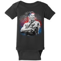 USA Fireworks Patriotic Ronald Reagan  Baby Bodysuit