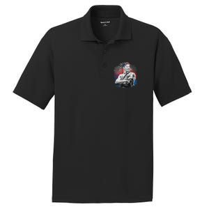 USA Fireworks Patriotic Ronald Reagan  PosiCharge RacerMesh Polo