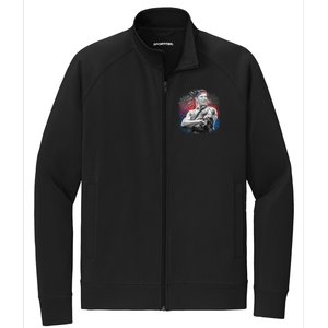 USA Fireworks Patriotic Ronald Reagan  Stretch Full-Zip Cadet Jacket