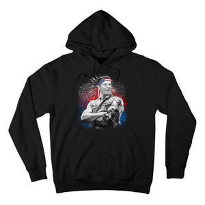 USA Fireworks Patriotic Ronald Reagan  Tall Hoodie