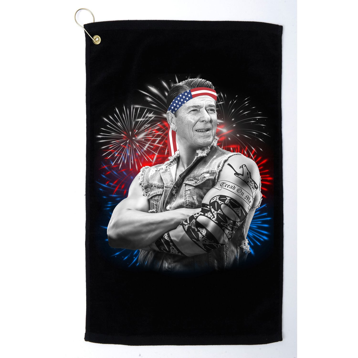 USA Fireworks Patriotic Ronald Reagan  Golf Towel