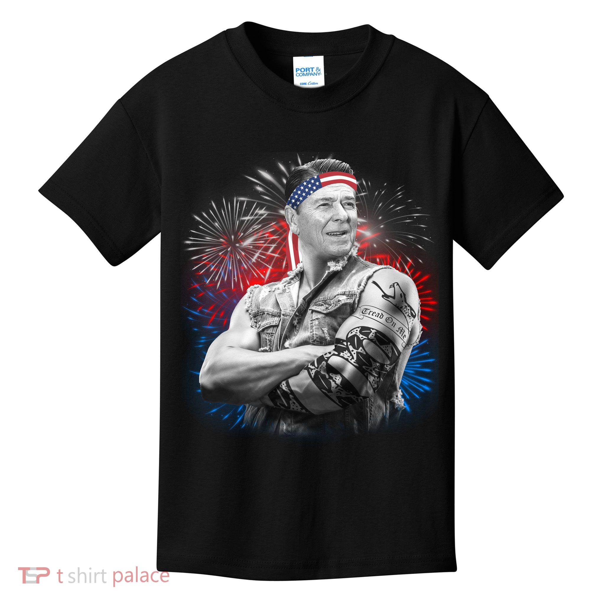 USA Fireworks Patriotic Ronald Reagan  Kids T-Shirt