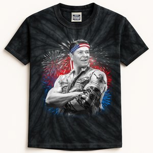 USA Fireworks Patriotic Ronald Reagan  Kids Tie-Dye T-Shirt