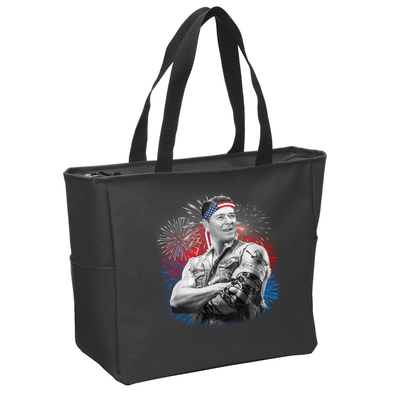USA Fireworks Patriotic Ronald Reagan  Zip Tote Bag