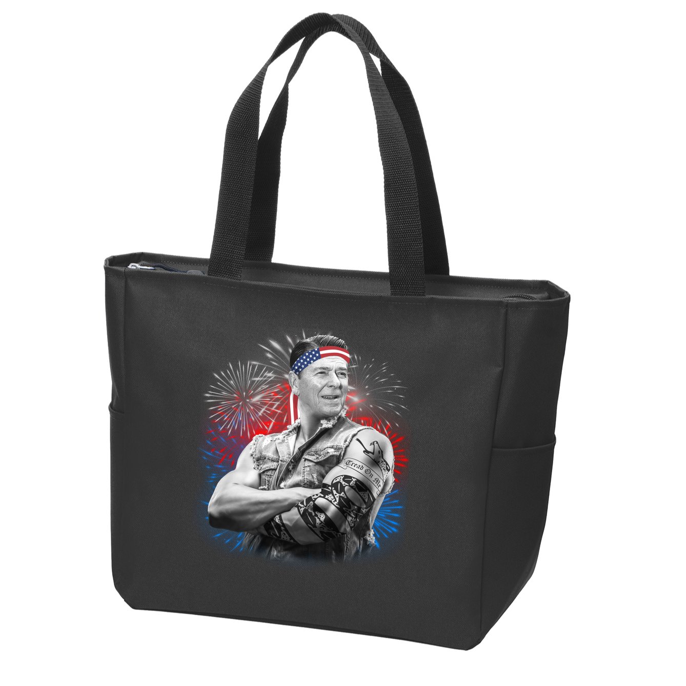 USA Fireworks Patriotic Ronald Reagan  Zip Tote Bag