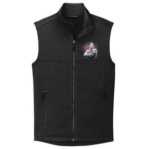 USA Fireworks Patriotic Ronald Reagan  Collective Smooth Fleece Vest