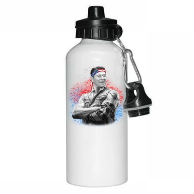 USA Fireworks Patriotic Ronald Reagan  Aluminum Water Bottle 