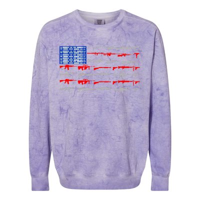 USA Flag: 2nd Amendment Gun Flag Rights Colorblast Crewneck Sweatshirt