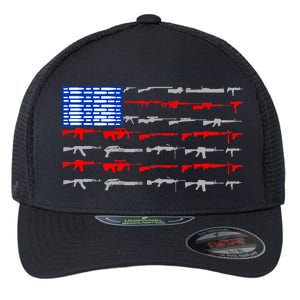 USA Flag: 2nd Amendment Gun Flag Rights Flexfit Unipanel Trucker Cap