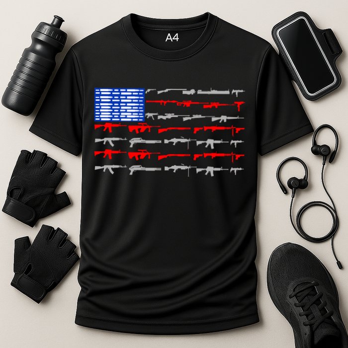 USA Flag: 2nd Amendment Gun Flag Rights Cooling Performance Crew T-Shirt
