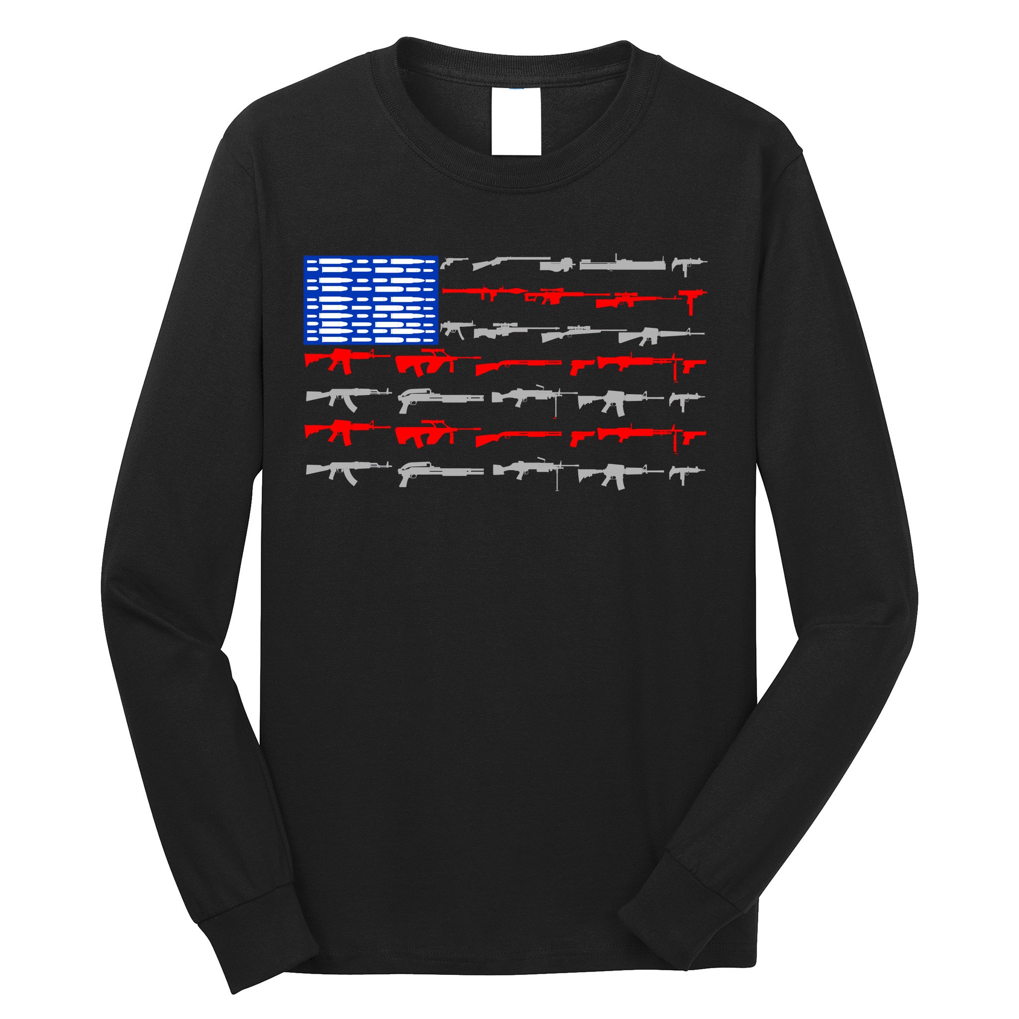 USA Flag: 2nd Amendment Gun Flag Rights Long Sleeve Shirt