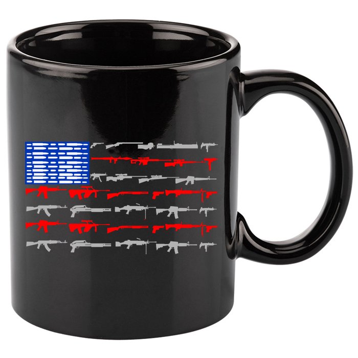 USA Flag: 2nd Amendment Gun Flag Rights 11oz C Handle Ceramic Mug