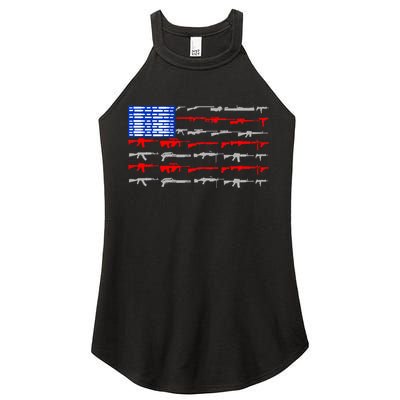 USA Flag: 2nd Amendment Gun Flag Rights Women's Perfect Tri Rocker Tank